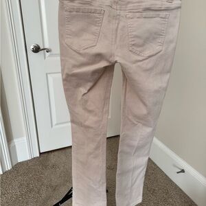 CAbi Women's Ecru Straight Leg Jeans